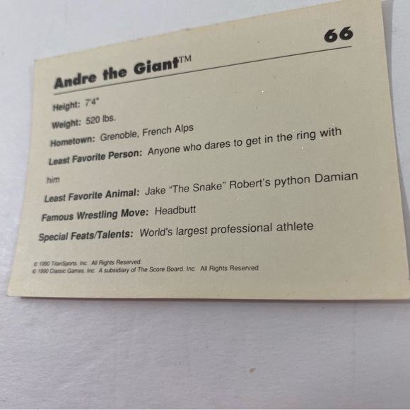 Andre the giant collectable trading cards-3 great condition 1990’s - Picture 5 of 10